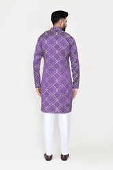 Purple Kurta with Straight Fit Pant